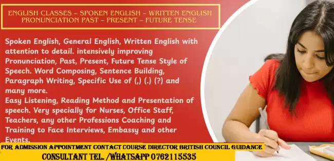 ENGLISH CLASSES – SPOKEN ENGLISH – WRITTEN ENGLISH GENERAL ENGLISH - GRAMMAR ENGLISH