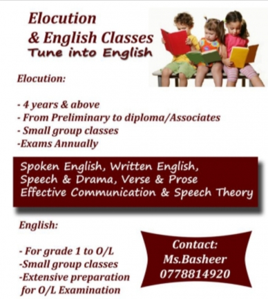 ENGLISH & ELOCUTION CLASSES