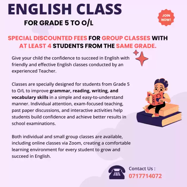 English for Grade 5 to O/L