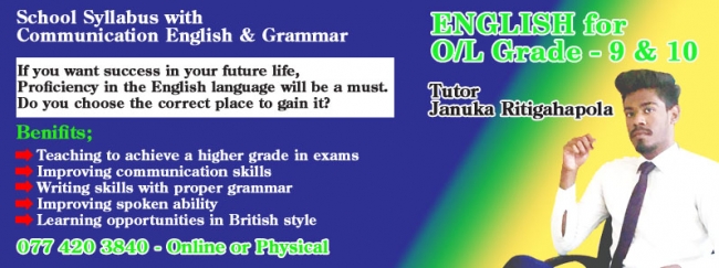 English for O/L , Grade 9 & 10