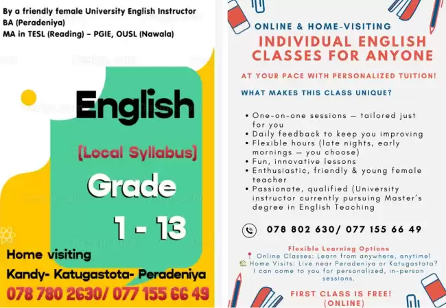 English for School Students and Adult Students