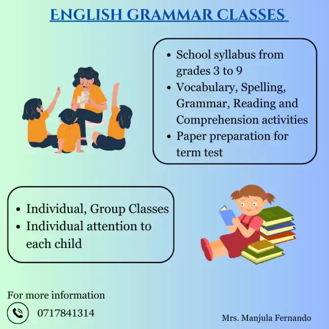 English Grammar Classes (Grade 3-9)