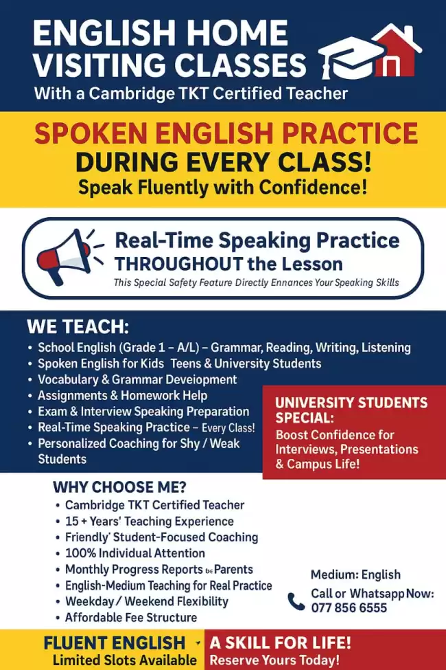 🎓 English Home Visiting Classes – With a Cambridge TKT Certified Teacher 🏡