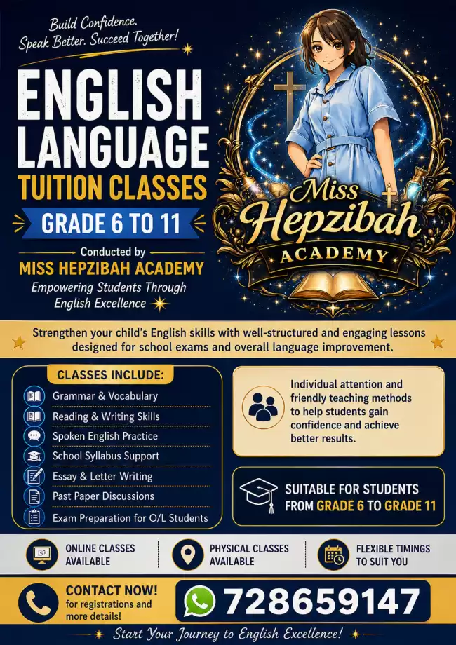 English language classes for grade 6-11