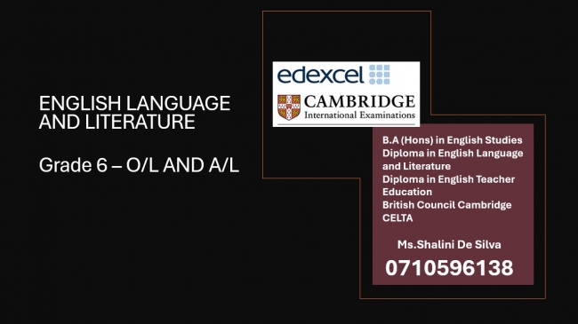 English Language & Literature (6-O/L & A/L) - Edexcel/Cambridge