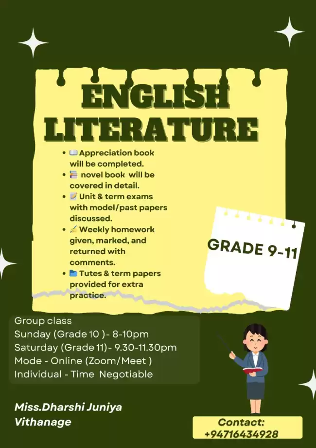 English literature 2025/2026/2027/2028