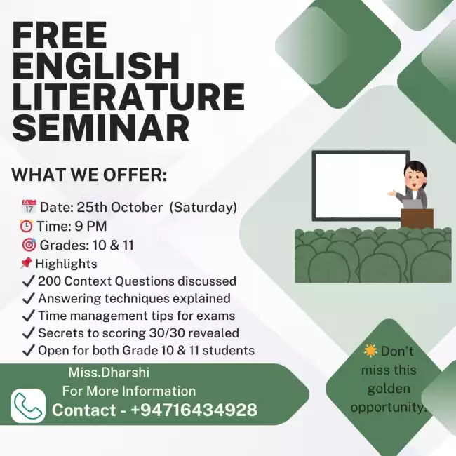 English literature 2025/2026 OL batch Free Seminar