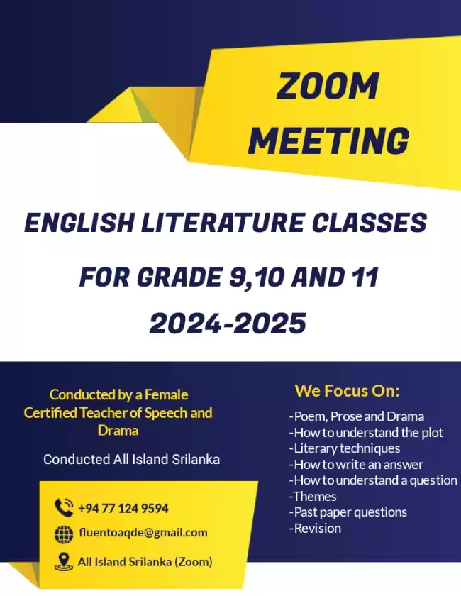 English literature classes for grade 10 & 11