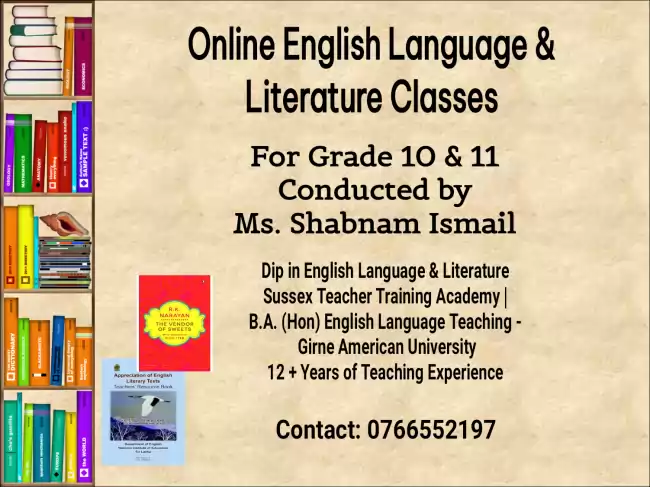 English Literature Classes For O/L 2024/2025