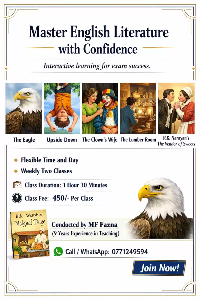 English Literature Classes Grade 10 &11