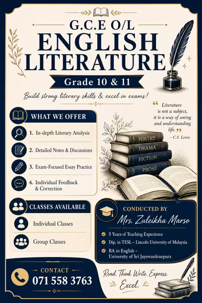 English Literature for Grade 10 & 11