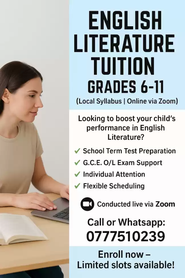 English Literature Support for Local Syllabus – Limited Slots!