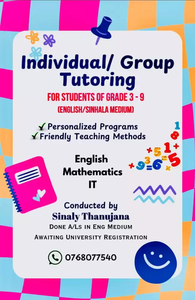 English, Mathematics, ICT Classes (English/Sinhala Medium)