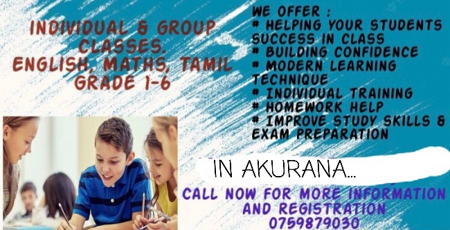 English, maths, tamil, Science classes