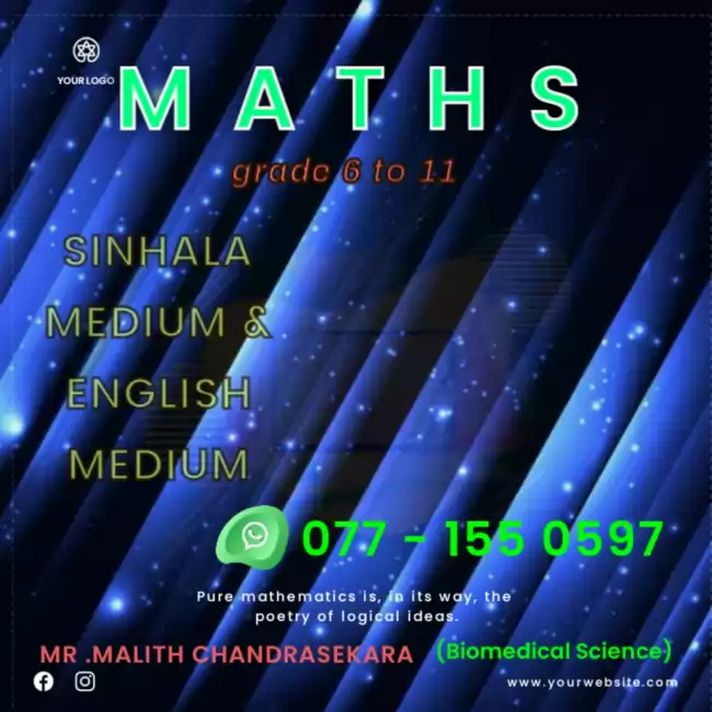 English medium and sinhala Medium maths classes