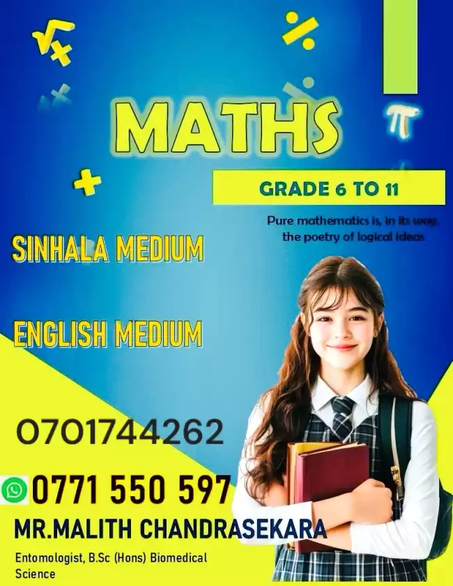 English medium and Sinhala medium maths classes