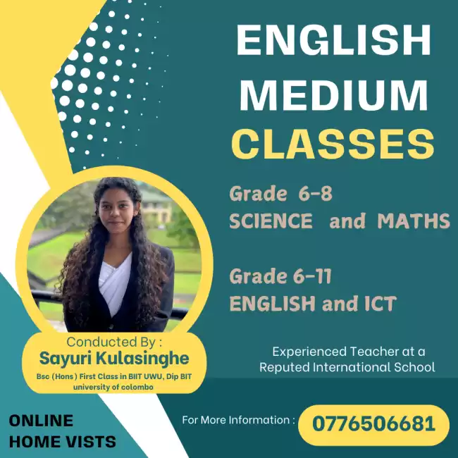 ENGLISH MEDIUM CLASSES FOR ICT , SCIENCE , MATHS AND ENGLISH