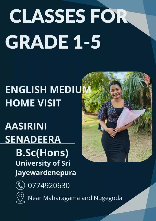 English medium classes for students grade 1-5