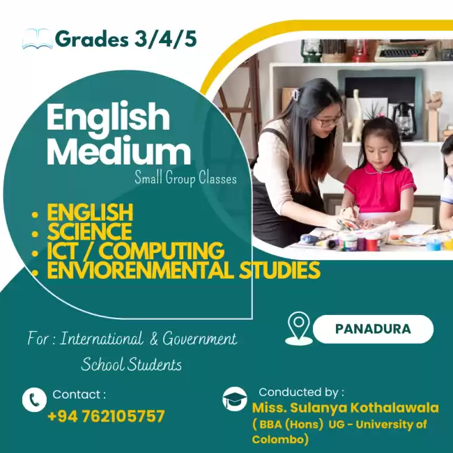 ENGLISH MEDIUM CLASSES (Grades 3,4 & 5)