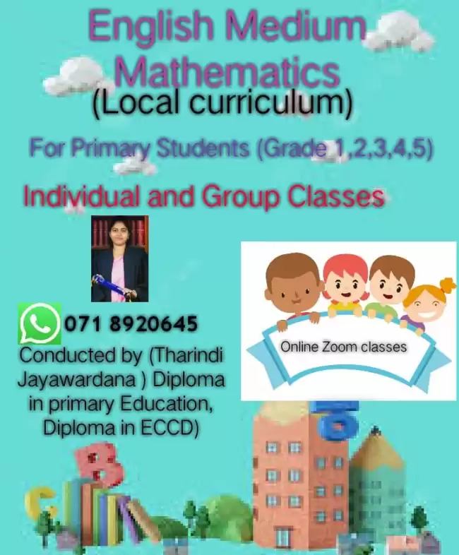 English medium Mathematics for primary students