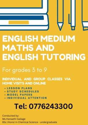 English medium Maths and English classes