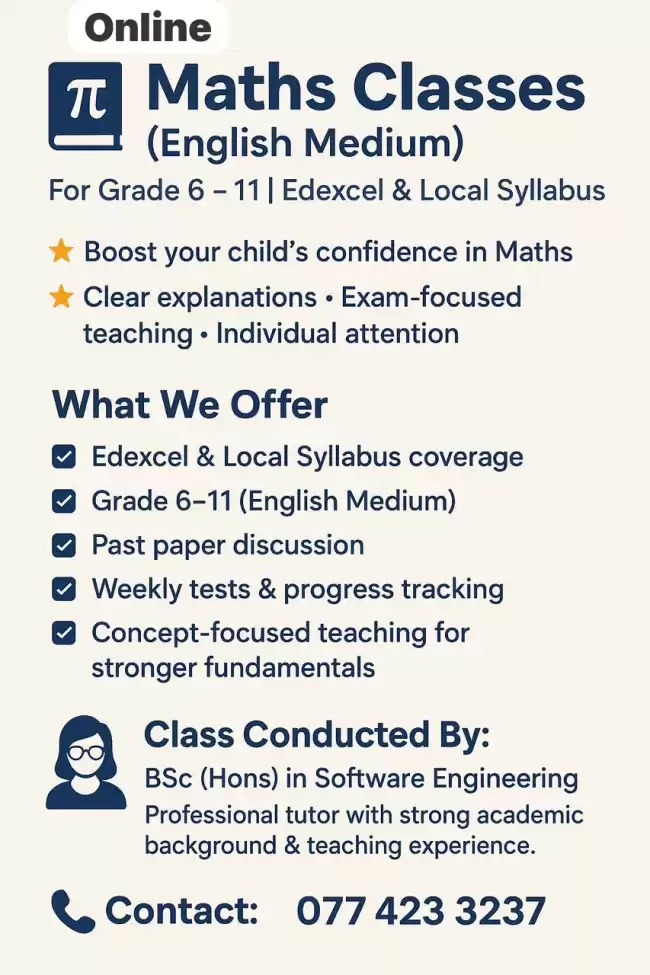 English Medium Maths Local and Edexcel Classes