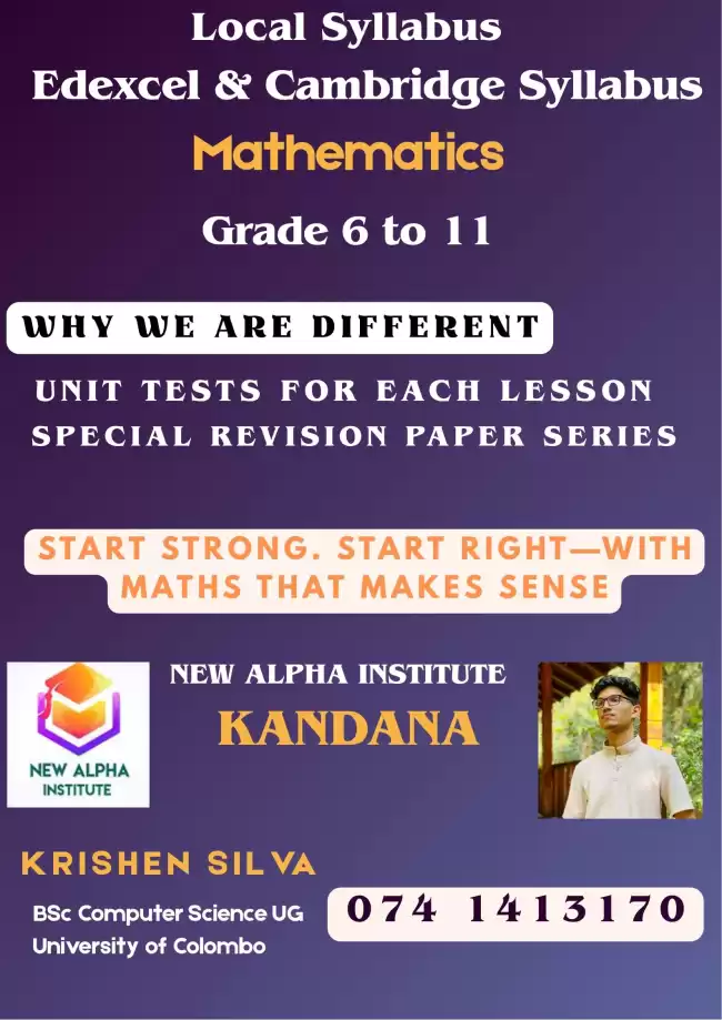 English medium Maths (Local , Edexcel, Cambridge)