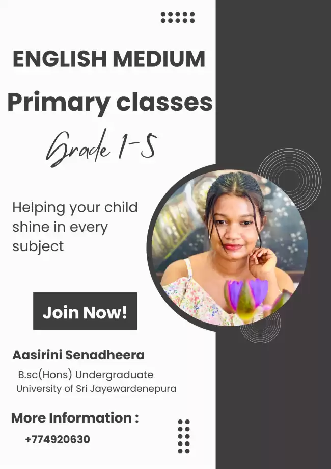 English Medium Primary classes for students grade 1-5