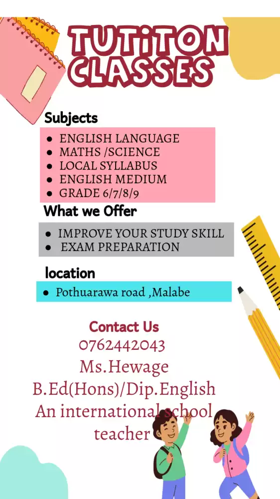 English medium tution Malabe