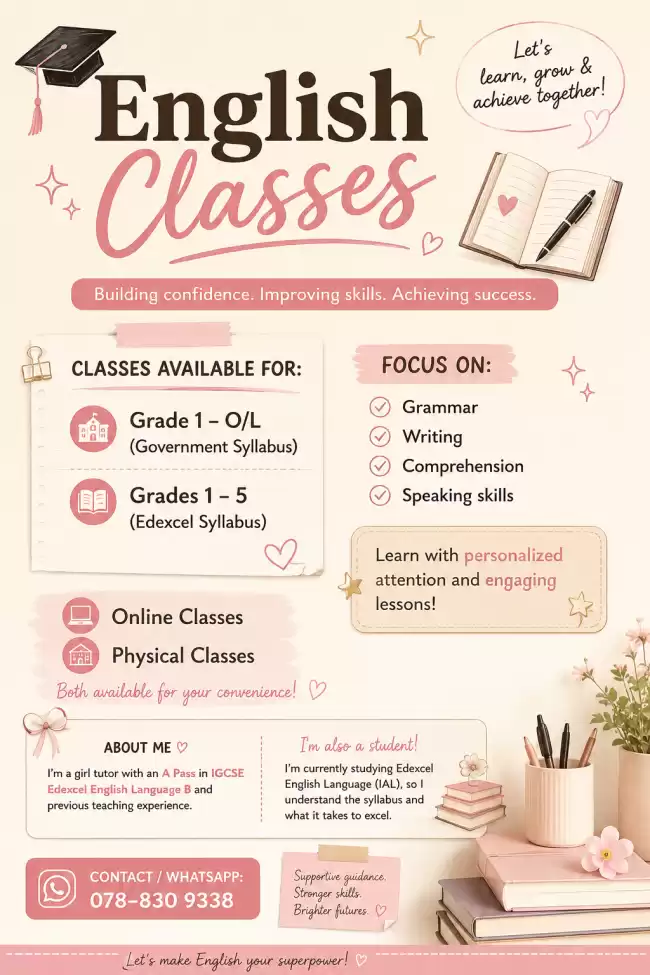 ENGLISH ONLINE CLASSES EDEXCEL/LOCAL/CAMBRIDGE
