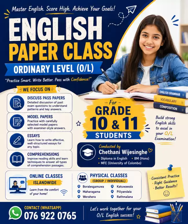 English Paper Class - Grade 10 & 11