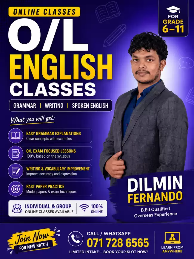 English Tuition for Grade 6–11 – O/L Focus