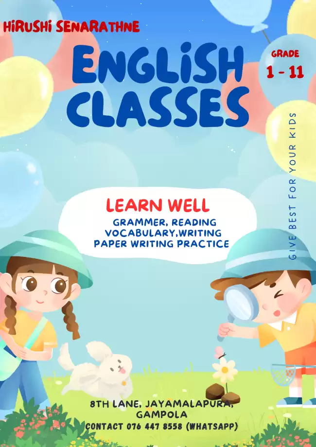 English tution classes for grades 1-11