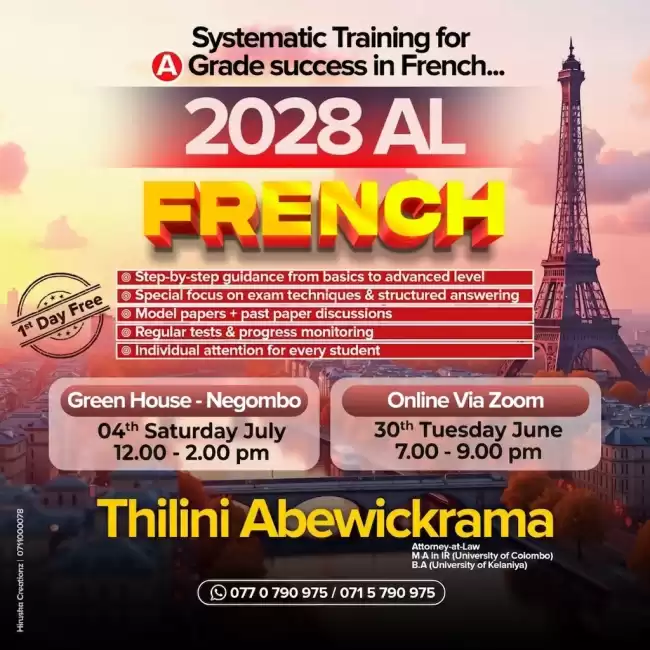 Enrolling students for 2028 A/L New classes