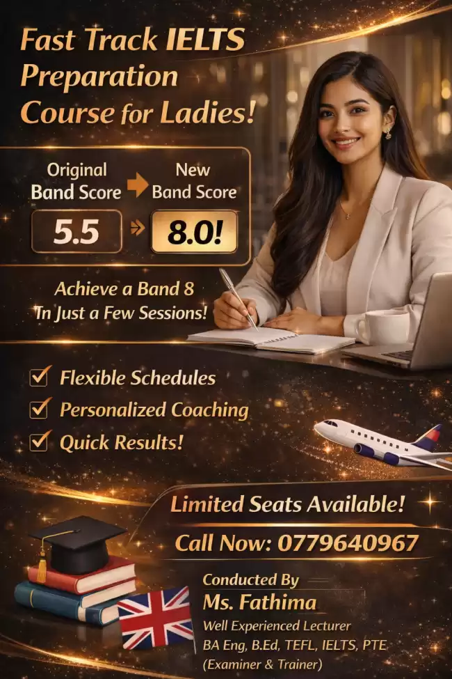 FAST TRACK IELTS COURSE FOR LADIES