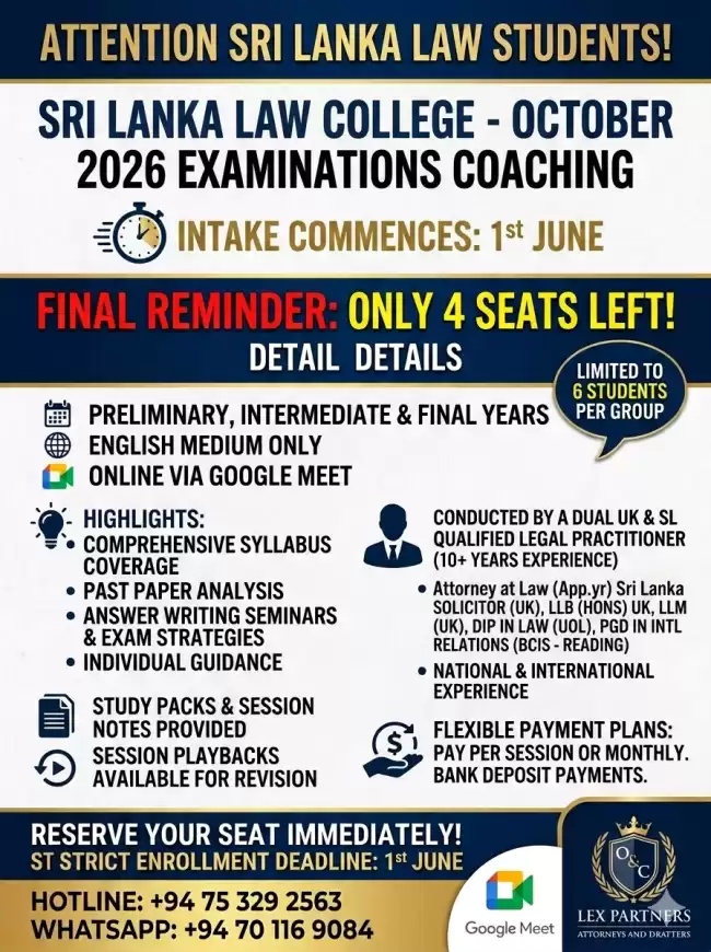 🚨 Final Call: Law College Oct 2026 Batch – Only 2 Seats Left! (English Medium)