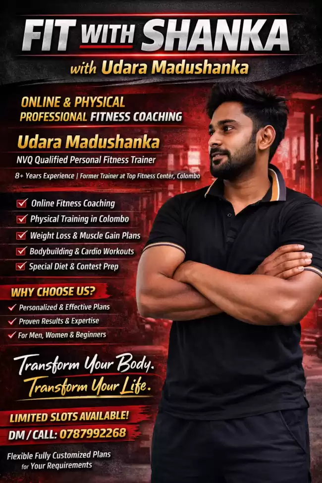 🔥 FIT WITH SHANKA – WITH Udara Madushanka 🔥 NVQ Qualified Personal Fitness Trainer | 8+ Years Experience | Former Trainer at Top Fitness Center in Col