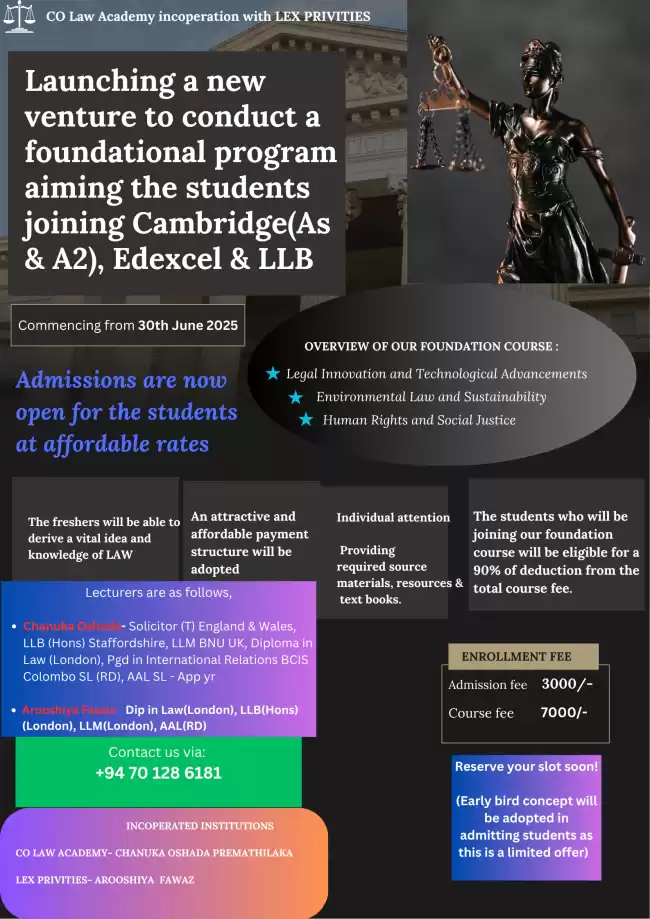 Foundational program conducted for Cambridge, Edexcel and LLB