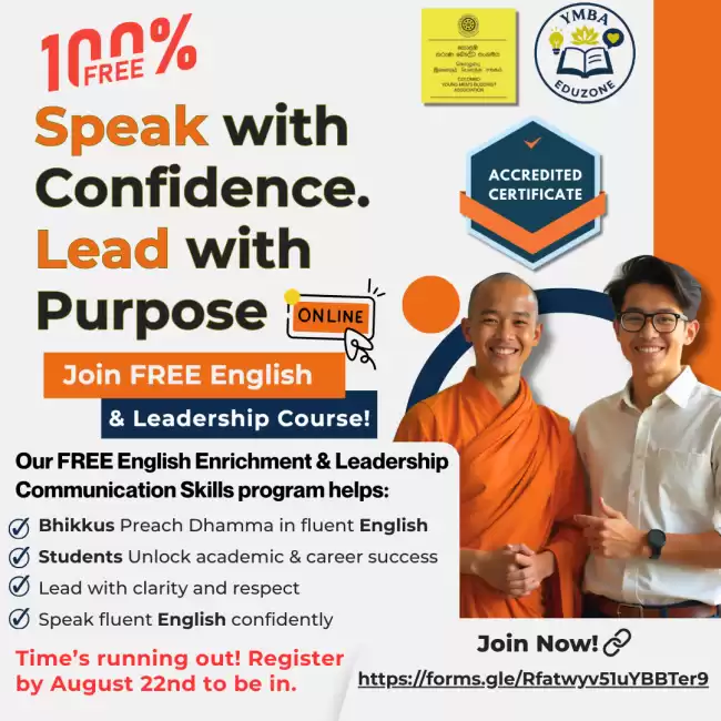 Free English & Leadership Course for Bhikkus and Students