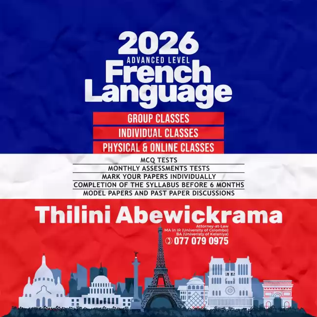 French 2026 A/L classes starting from October onwards