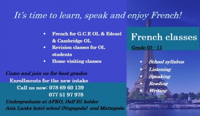 FRENCH CLASS/COURSE online / physical classes