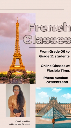 French Class for 2024 students (From Grade 6 to O/L)