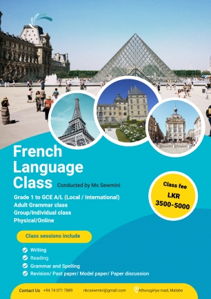 French class from Grade 6 to GCE O/L (Online and Physical classes)