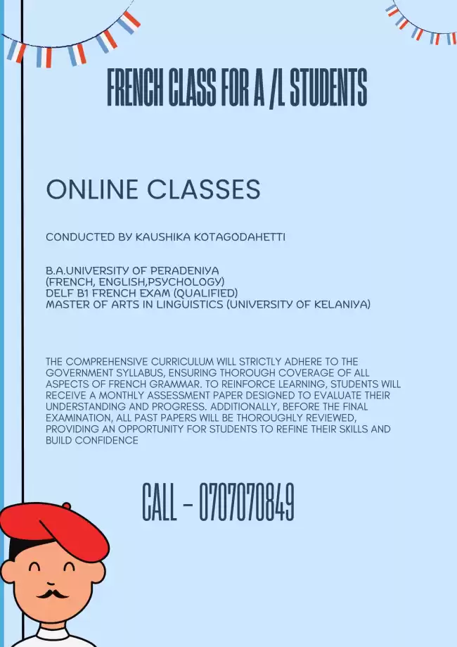 French class (online and physical)