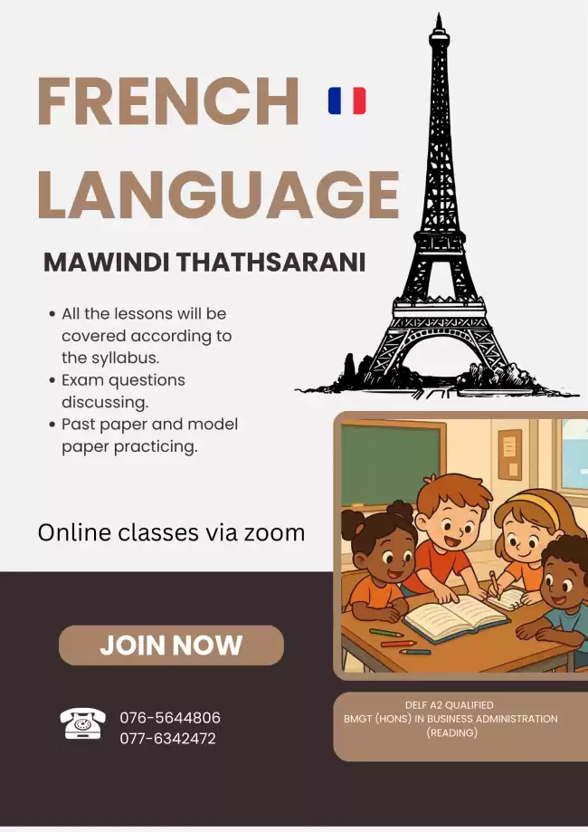 French Classes for grade 1 - 13 Students via zoom🇫🇷