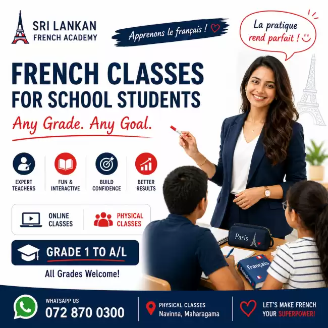🇫🇷✨ **FRENCH CLASSES FOR SCHOOL STUDENTS – SRI LANKAN FRENCH ACADEMY** ✨🇫🇷