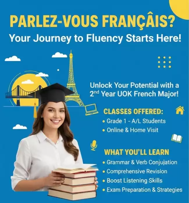 French Language Classes (Grade 1 – A/L)