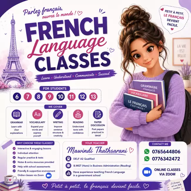 French Language Classes – Online via Zoom 🇫🇷