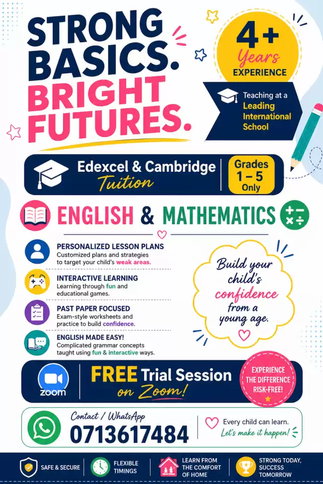 Fun and interactive Online Classes for Grades 1-5(Edexcel and Cambridge)