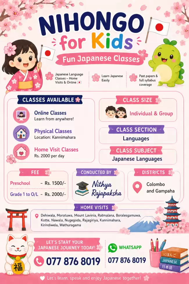 🎌 Fun Japanese Classes for Kids in Colombo & Gampaha